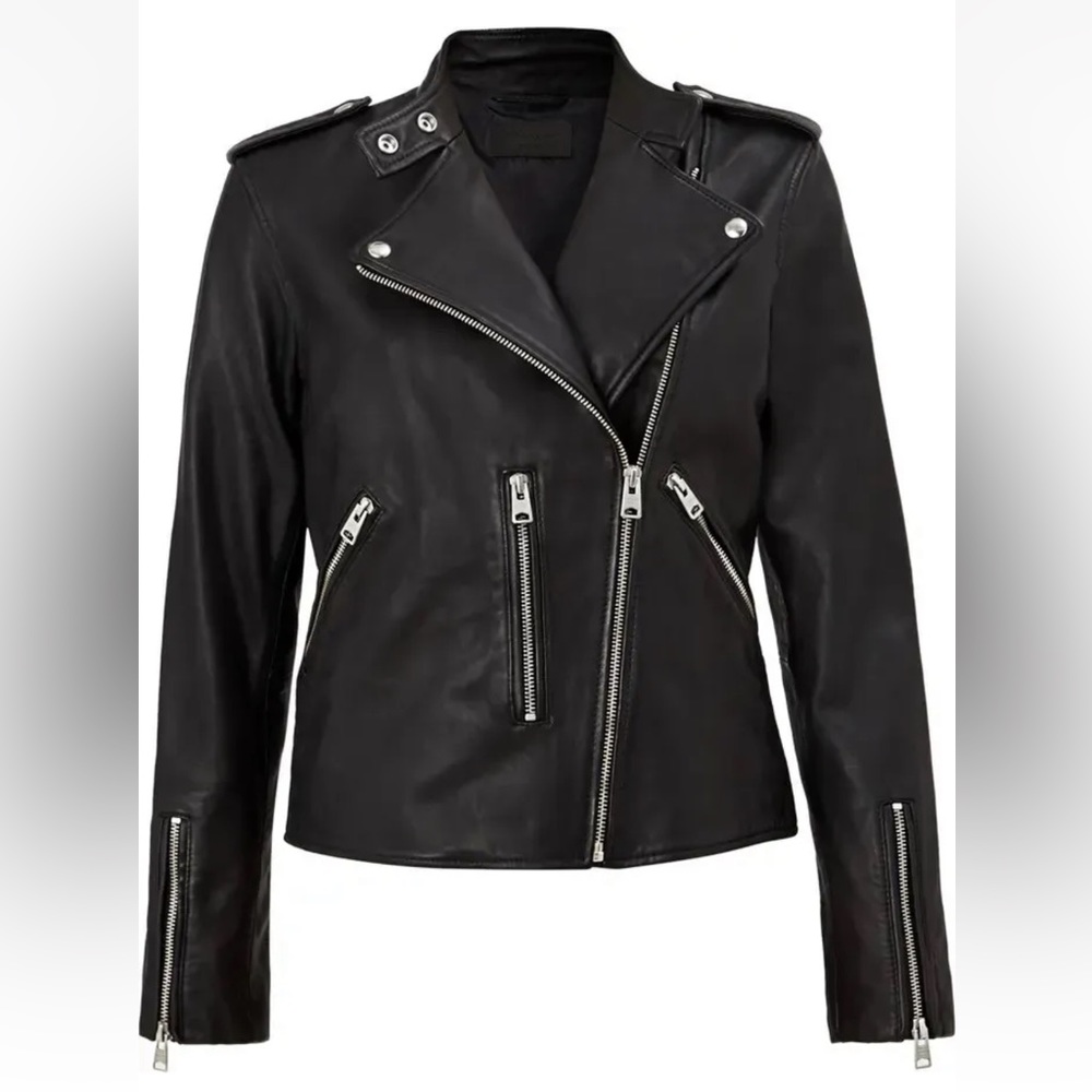 ALL SAINTS KLYN biker leather jacket US2
